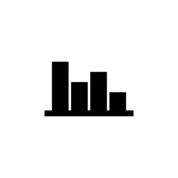 Solid Chart Bar Icon Black Glyph Analytics for Business and Dashboard vector