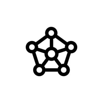 Simple Line Network Thin Black Icon for Data, Cloud, and Network Control Interface vector