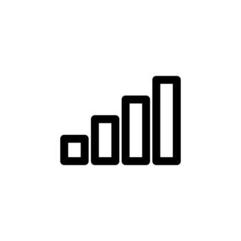Clean Line Chart Bar Thin Glyph Icon for Finance, Economy, and Report Metrics vector