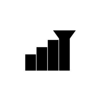 Solid Signal Icon Black Glyph Network Bars Symbol for Mobile and Internet App vector