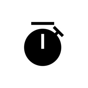 Solid Timer Icon Black Glyph Countdown Symbol for Task and Schedule App vector