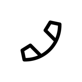 Minimal Line Call Black Outline Icon for Talk, Chat, and Service App vector