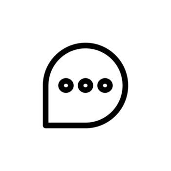 mínimo línea charla negro contorno icono para hablar, comentario, y conversacion aplicación vector