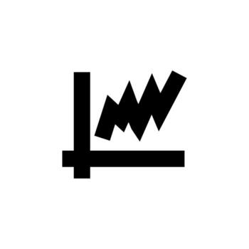 negrita sólido línea gráfico símbolo negro icono para crecimiento, tendencia, y actuación métrica vector