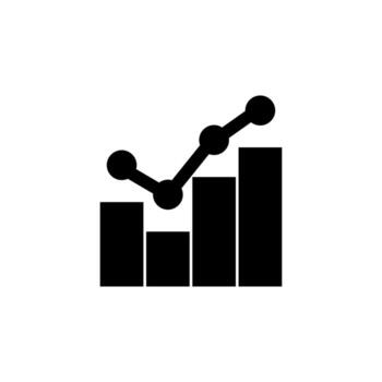 Solid Graph Icon Black Glyph Analytics for Data, Report, and Dashboard vector