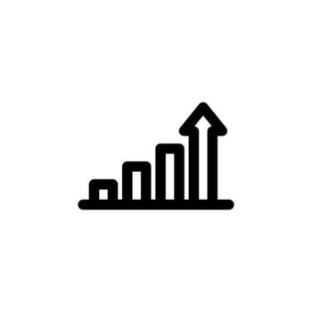 Elegant Line Graph Outline Icon for Modern Data Visualization and Digital Metrics vector
