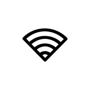 Simple Line WiFi Thin Black Icon for Streaming, Network, and Technology Interface vector