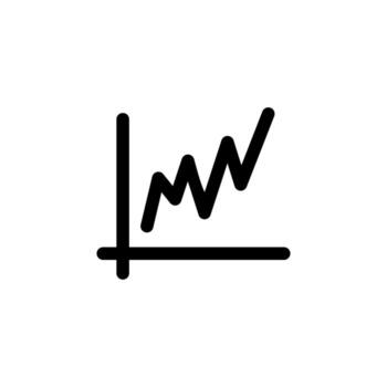 Minimal Line Chart Line Black Outline Icon for Dashboard, Trend, and Analytics vector