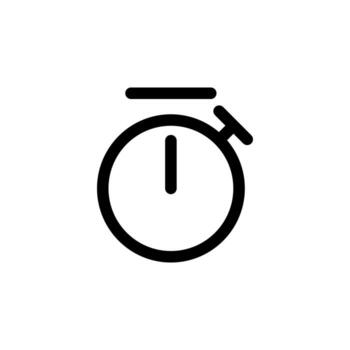 Clean Line Timer Thin Icon for Countdown, Tracking, and Event Management Tools vector
