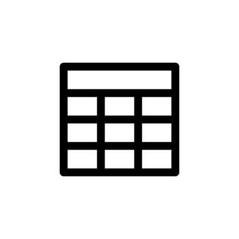 Line Table Icon Thin Outline Grid for Web, Mobile, and Dashboard Interface vector