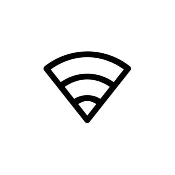 Minimal Line WiFi Black Outline Icon for Connectivity, Hotspot, and Digital App vector