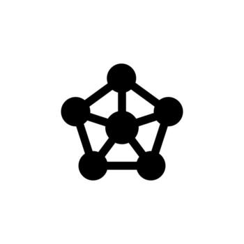 Bold Solid Network Black Icon for Router, Mobile, and Digital Interface vector