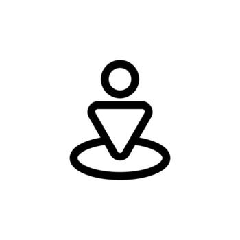 Simple Line Nearby Thin Black Icon for Map, Direction, and Navigation Interface vector