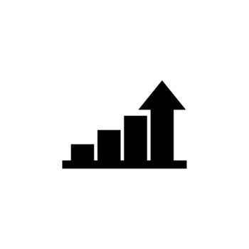 Clean Solid Graph Black Icon for Mobile App, Web UI, and Digital Visualization vector