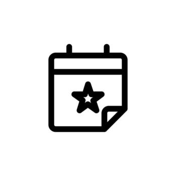 Minimal Line Event Black Outline Icon for Productivity, Schedule, and Reminder App vector