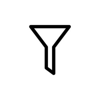 Minimal Line Filter Black Outline Icon for Data, Options, and Content Control vector