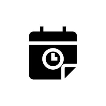Simple Solid Deadline Black Glyph Icon for Business, Task, and Efficiency Dashboard vector