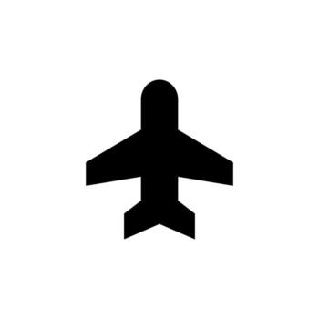 Clean Solid Airplane Mode Icon for Wireless, Control, and Offline Interface vector