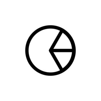 mínimo línea tarta gráfico negro contorno icono para negocio, finanzas, y analítica vector