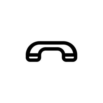 Minimal Line Call End Black Outline Icon for Disconnect, Talk, and Mobile App vector