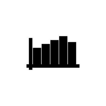 Simple Solid Graph Black Icon for Economy, Data Tracking, and UI UX Design vector