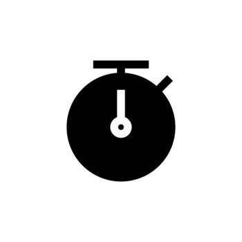 Simple Solid Timer Icon for Digital Countdown and Alert Notification App vector