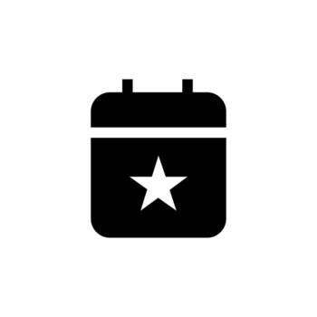 Bold Solid Event Black Icon for Task, Occasion, and Productivity Dashboard Tools vector