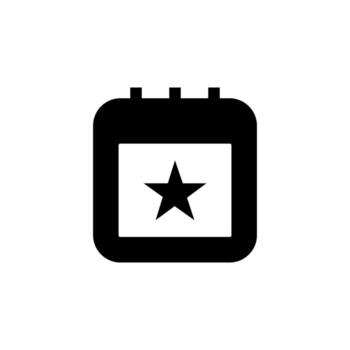 Simple Solid Event Icon Black Glyph Design for Calendar, Time, and Organization App vector