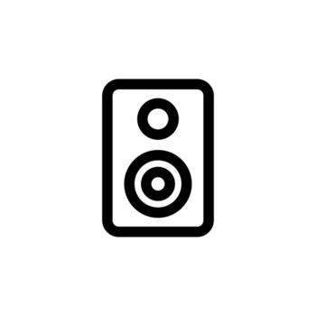 limpiar línea altavoz Delgado icono para transmisión, sonido, y entretenimiento herramientas vector