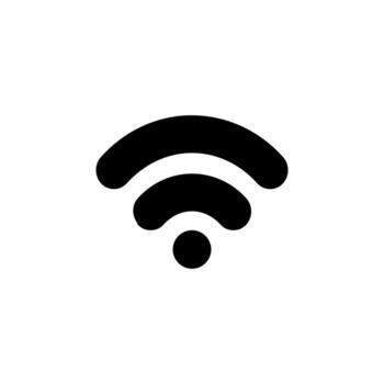 Clean Solid WiFi Icon for Signal, Connection, and Technology Dashboard vector
