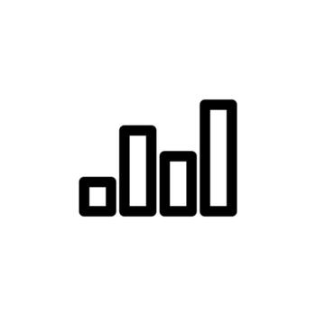 sencillo línea gráfico bar negro Delgado icono para digital actuación rastreo y ui ux vector