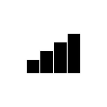Modern Solid Chart Bar Glyph Icon for Growth, Metric, and Performance Analysis vector