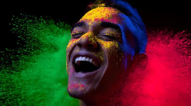 Joyful explosion of color and laughter photo
