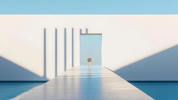 minimalista puente diseño con dinámica reflexiones y anglos en 3d foto