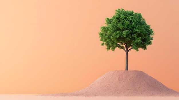 Minimalist Tree Silhouette within Earth Globe photo