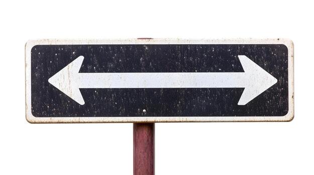 One-Way Road Sign Pointing into the Distance on Minimalist Background photo