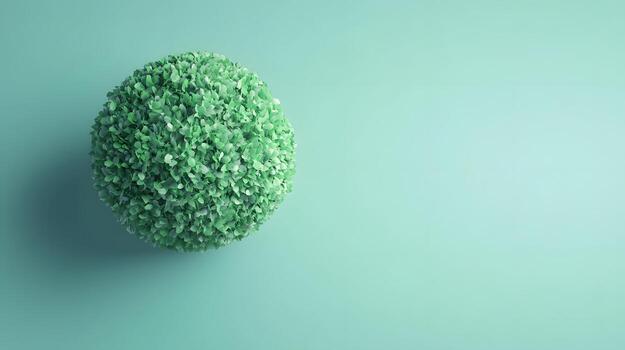 Floating Abstract Globe with Growing Green Vines and Soft Aesthetic 3D photo