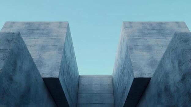 Monumental Modernist Monoliths in Muted Tones - Minimalist 3D Architectural photo