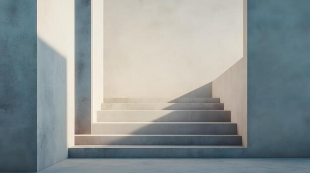 geométrico monolítico arquitectura con suave texturas y apagado paleta en 3d foto