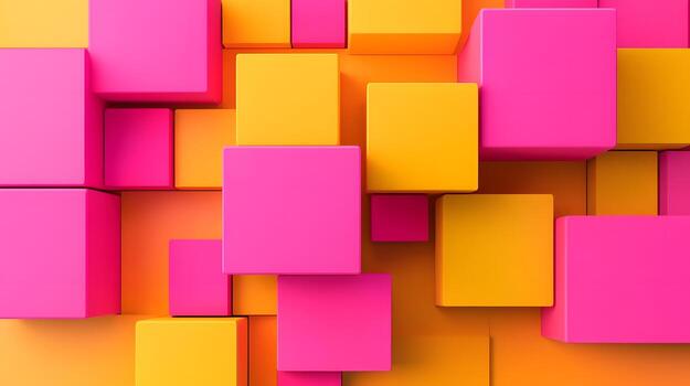 Vibrant Stacked Cubes with Dynamic Modern Layout in 3D photo