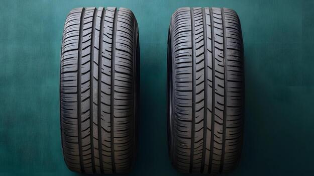 Visual Comparison of Tire Wear Highlighting Performance Impacts of Proper vs. Underinflation photo