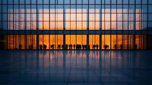 Collaborative Workspace Reflection - Architectural Symbolism of Shared Goals photo