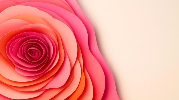 Vibrant Abstract Rose Gradient Forming Soft Floral Shapes on Cream Background photo