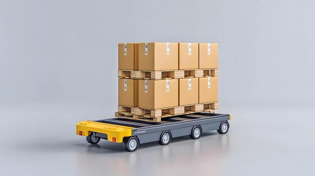 Automated Forklift Moving Tracked Packages for Efficient Cargo Management photo