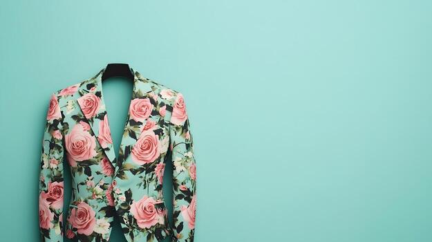 Rose Wreath Framing Mint Green Background with Customizable Empty Center photo