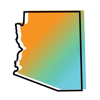Arizona State Map with Gradient Colors and Outline Design vector
