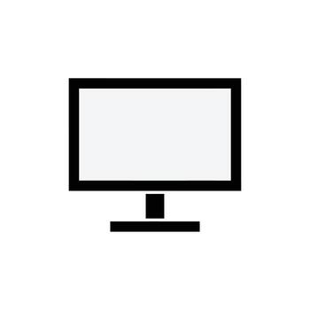 sencillo computadora monitor icono para tecnología y digital conceptos vector