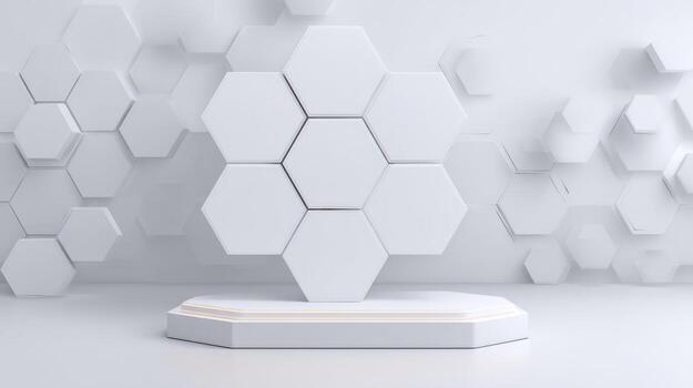 geométrico hexagonal modelo en sutil blanco antecedentes. neural red foto