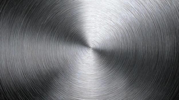 Metallic surface with concentric circles textured. Neural network photo