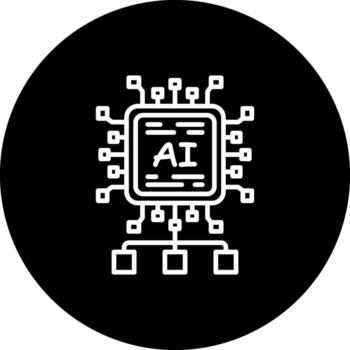 AI Algorithm Minimalist Digital Art Symbol vector